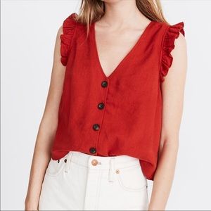 Madewell Ruffle Button-Front Tank